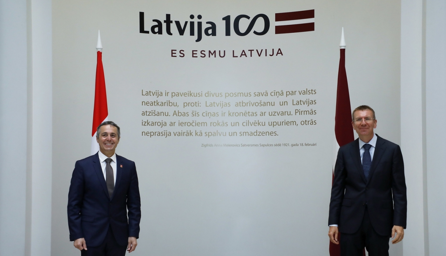 Latvijas un Šveices ārlietu ministri atzinīgi novērtē aktīvo divpusējo dialogu un apspriež jaunas sadarbības jomas