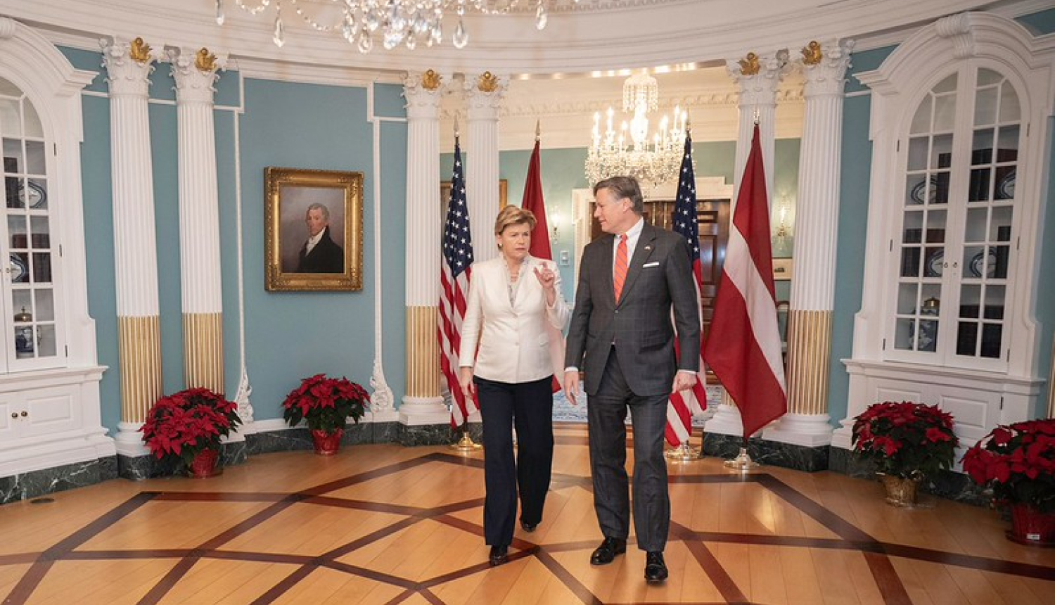 Ārlietu ministre Baiba Braže un ASV valsts sekretāra vietnieks Kristofers Landau