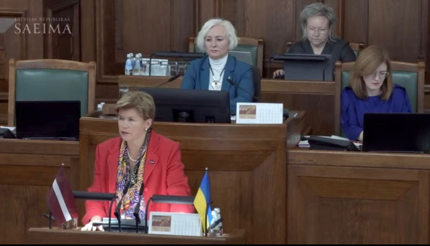 Baiba Braže uzrunā Saeimu 2025. gada 5. novembra sēdē