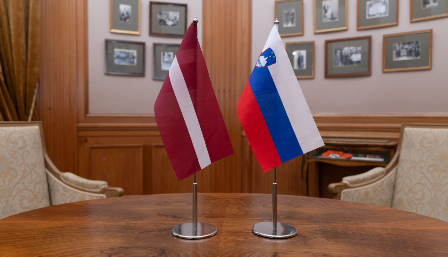 Flags of Latvia and Slovenia