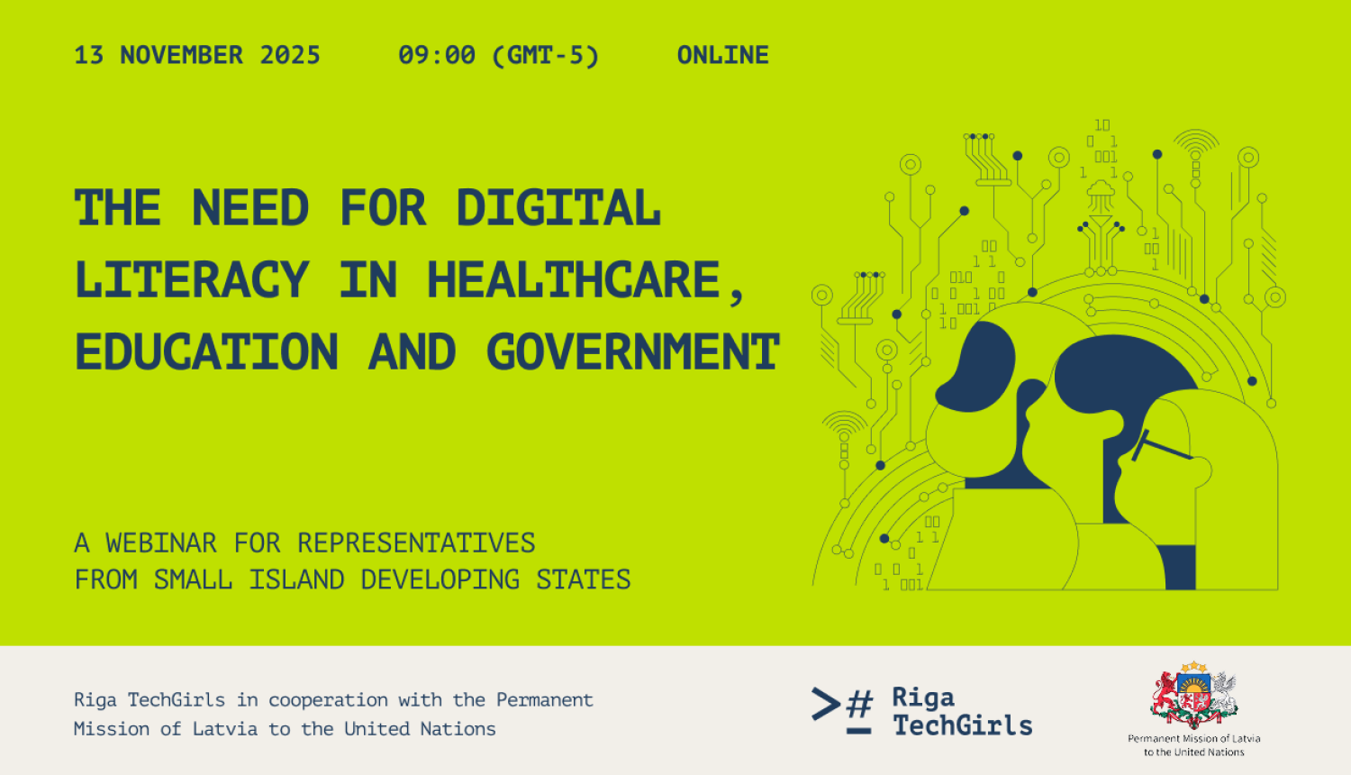 Semināra par digitālo pratību plakāts