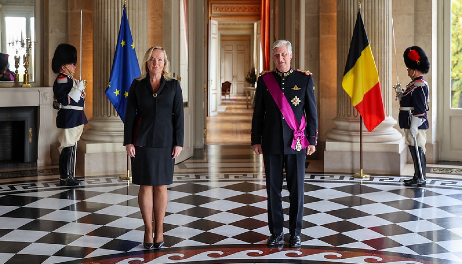 Latvijas vēstniece Beļģijā Aiga Liepiņa iesniedz akreditācijas vēstuli Beļģijas karalim Filipam