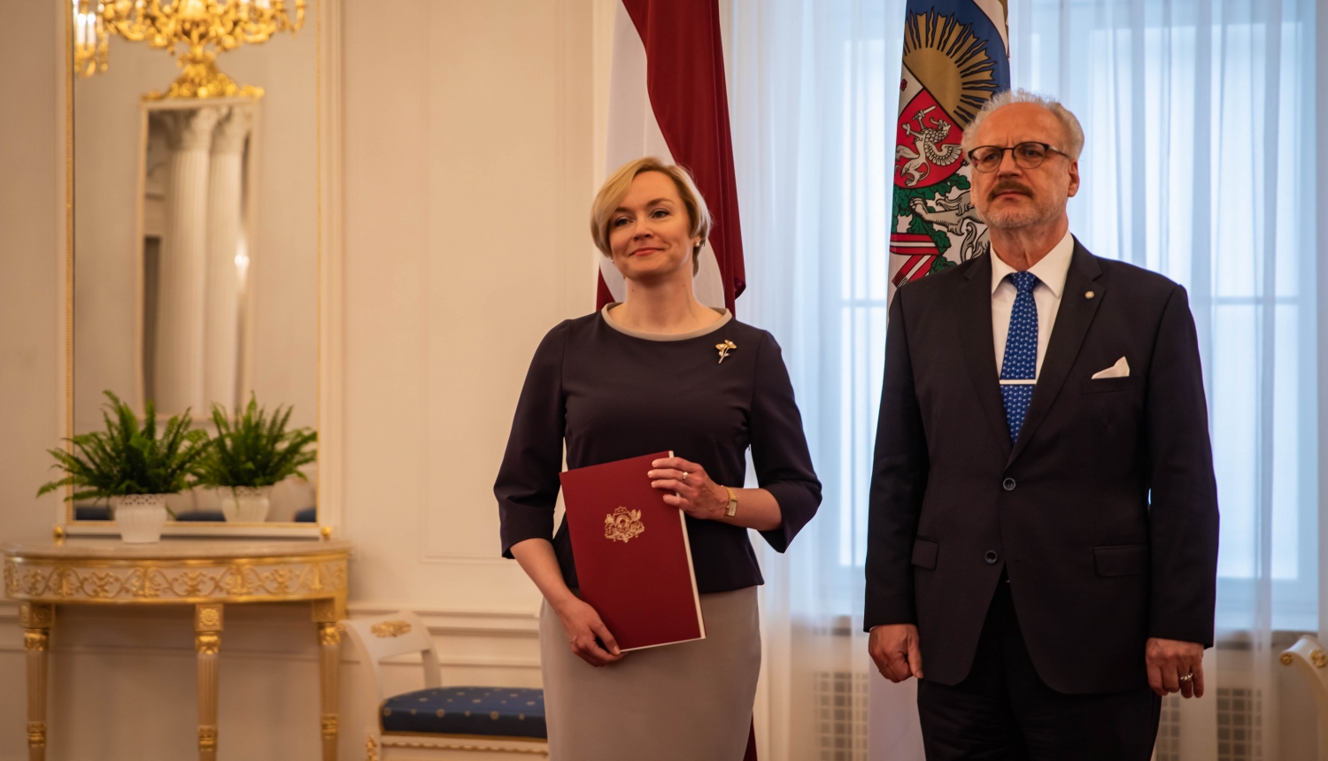 Valsts prezidents pasniedz akreditācijas vēstuli Latvijas vēstniecei Austrijā Gunai Japiņai