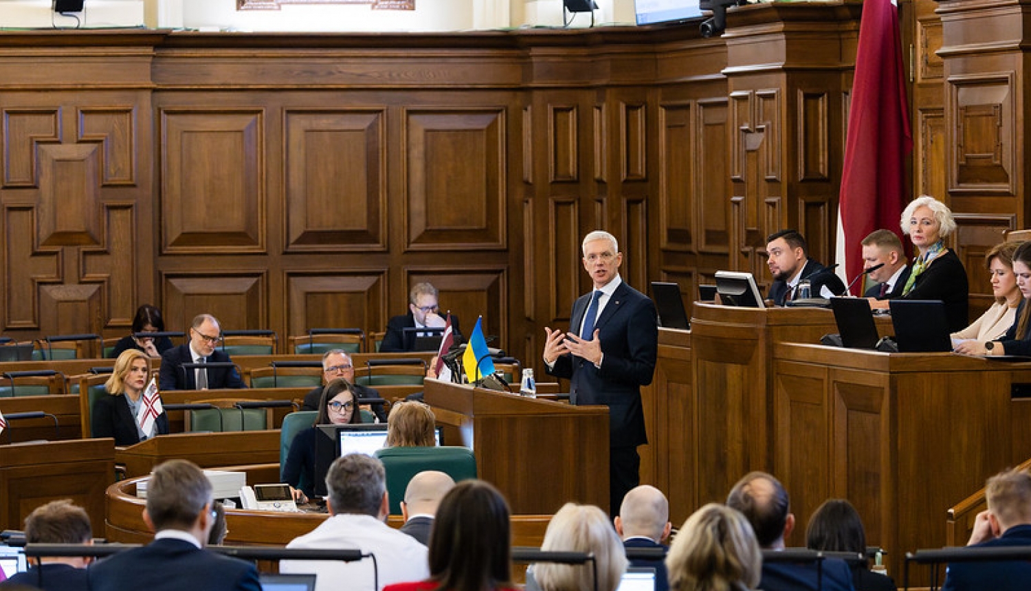 Ārlietu ministrs Krišjānis Kariņš Saeimas ārpolitikas debatē
