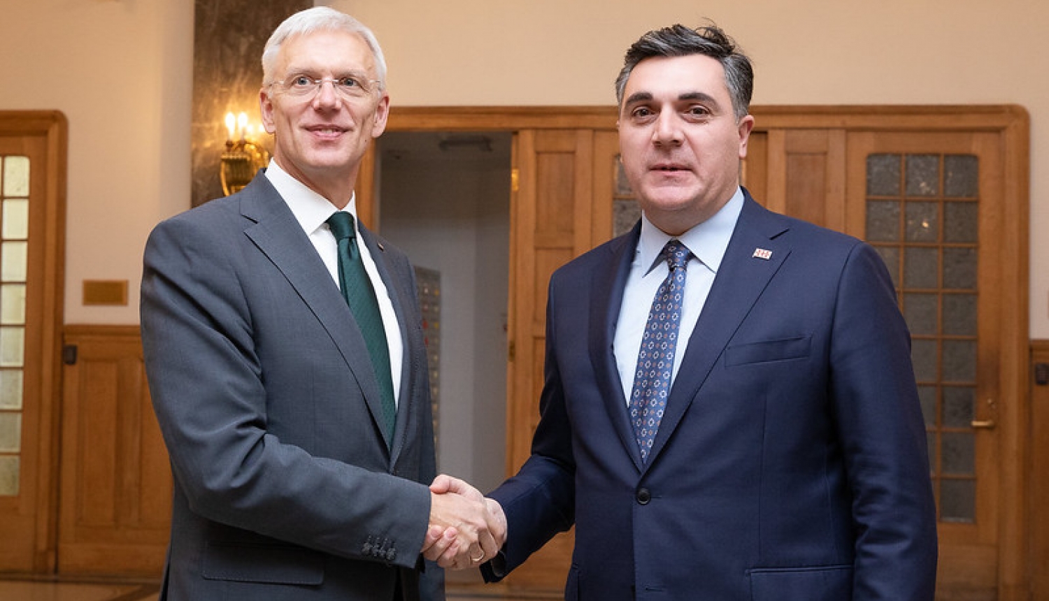 Ārlietu ministrs Krišjānis Kariņš uzņem Gruzijas ārlietu ministru Ilju Darčiašvili