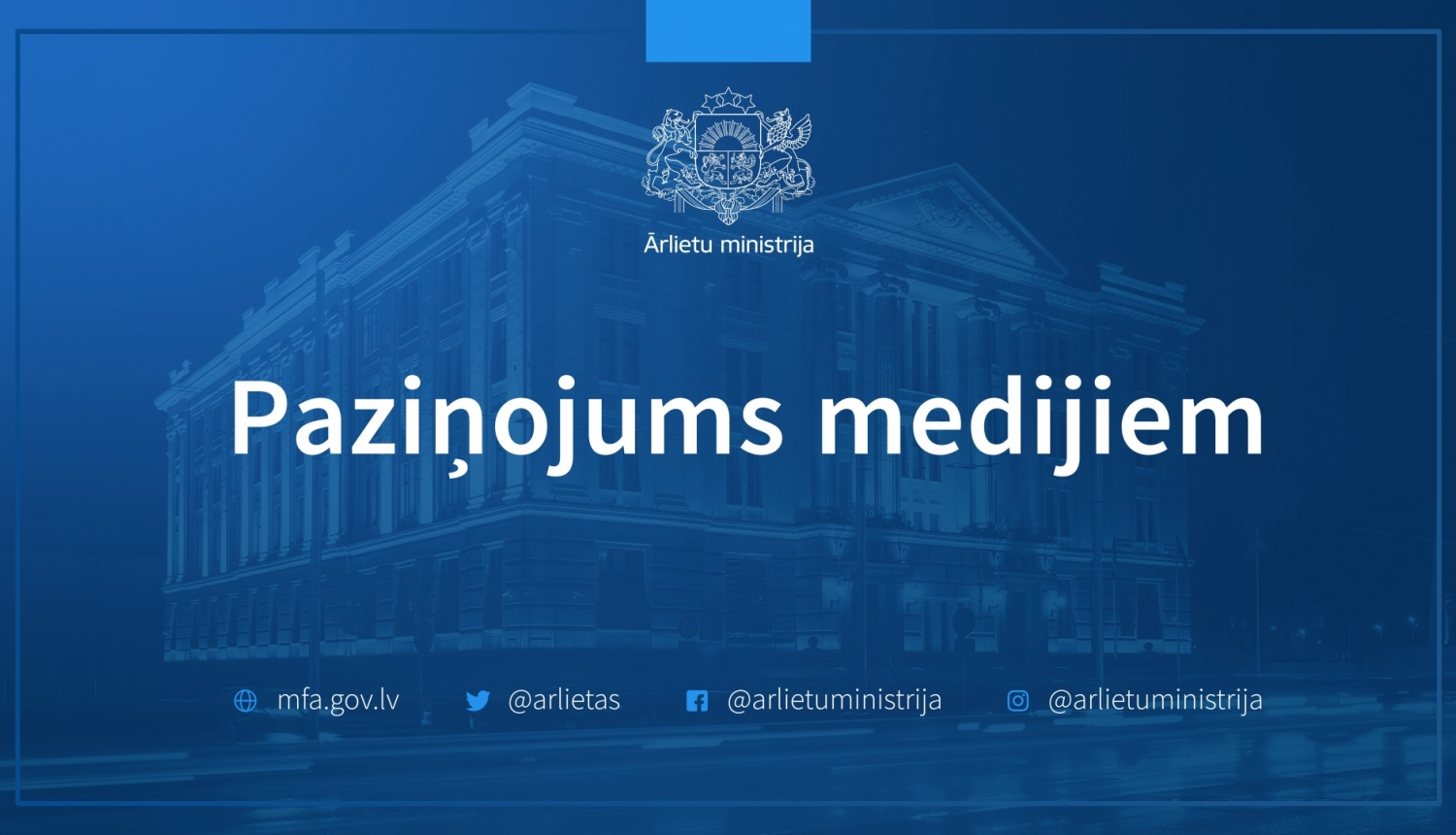 Zils vizuālis Paziņojums medijiem 