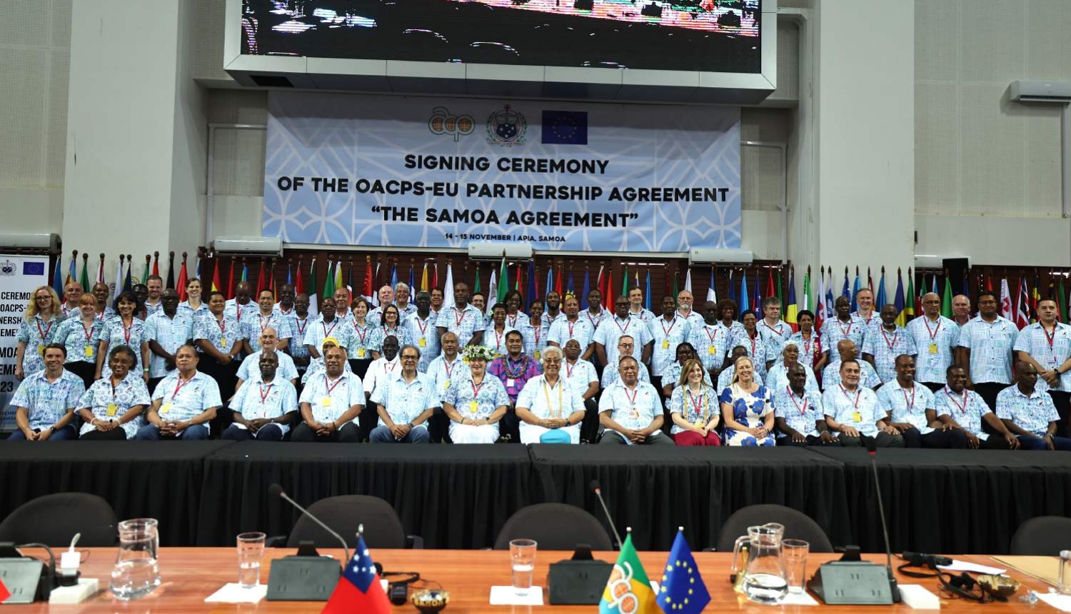 Samoa nolīguma parakstīšanas ceremonijas dalībnieki