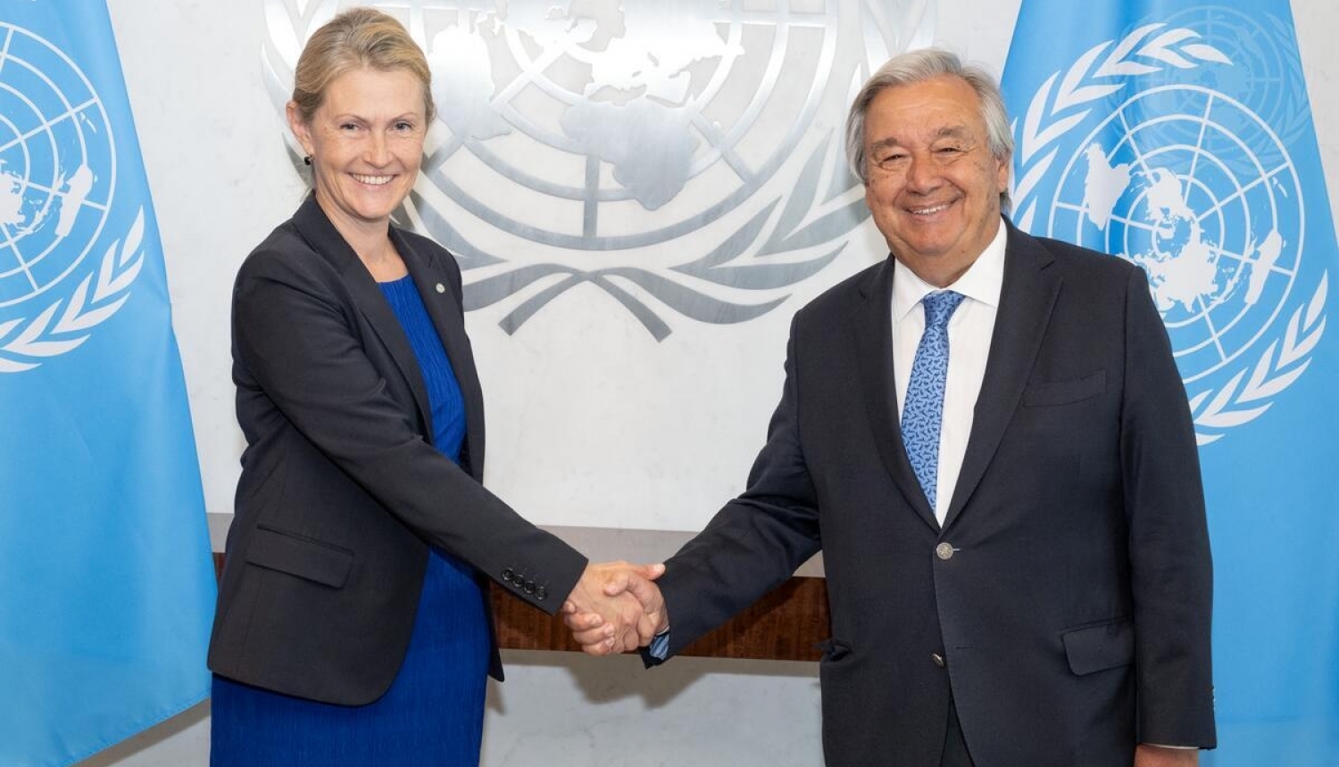 Sanita Pavļuta-Deslandes un António Guterres